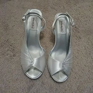 White satin Wedding high heels